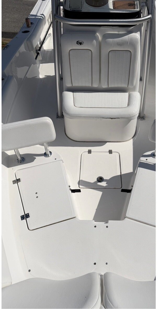 Boat after soft washing — hull clean and ready